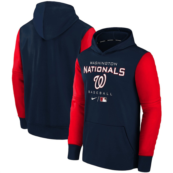 Men's Washington Nationals Navy 2022 Therma Performance Pullover Hoodie